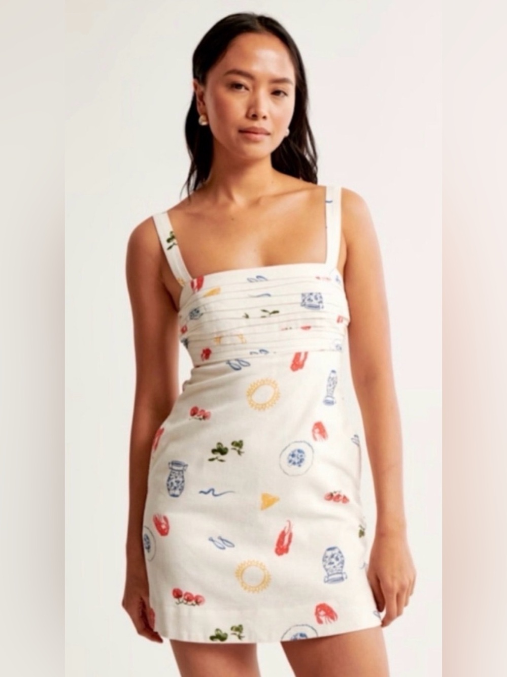 Abercrombie Linen Blend Italian Pattern Emerson Skort